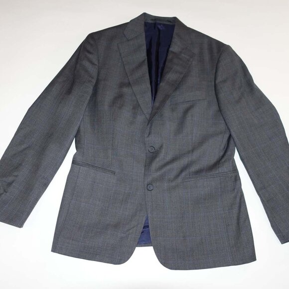 Maison Leporem Mens Suit Jacket Size 38 Short Charcoal Gray Reda Super 130s Wool - Picture 1 of 9
